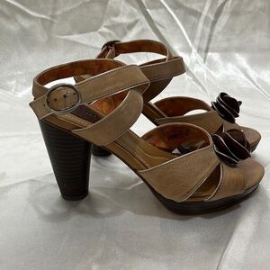 @ Vintage Fossil Leather Strappy Shoes with 4in Heels